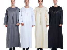 Fashion Islamic Clothing - Ethnic Muslim Long Robe Maxi Dress for Muslim men - Prayer Jubba