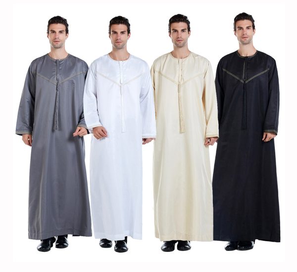 Fashion Islamic Clothing - Ethnic Muslim Long Robe Maxi Dress for Muslim men - Prayer Jubba