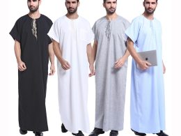 New Fashion Half Sleeve Thobe for Muslim Men - Arab Clothing Robe, Jubba, Thobe, Thawb