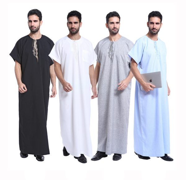 New Fashion Half Sleeve Thobe for Muslim Men - Arab Clothing Robe, Jubba, Thobe, Thawb