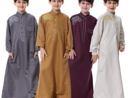 Muslim Kid Thobe with Embroidery - Thawb for Boys - USA, Canada