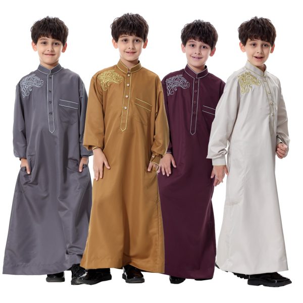 Muslim Kid Thobe with Embroidery - Thawb for Boys - USA, Canada