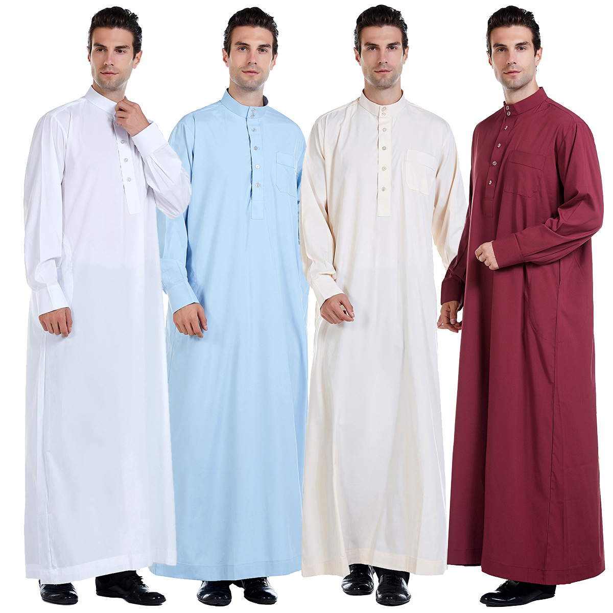 Three Piece Set Islamic Clothing Men Length Long Sleeve Muslim Men Saudi  Arabia Pakistan Kurta Muslim Costumes Muslim Dress Kaftan Thobe -   Canada