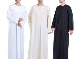 Solid Color Muslim Men Caftan - Moroccan Kaftans in USA & Canada