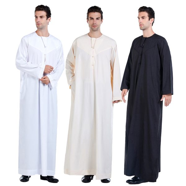 Solid Color Muslim Men Caftan - Moroccan Kaftans in USA & Canada