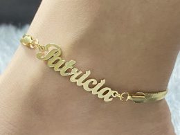 Muslim Women Custom Name Anklet Stainless Steel Snake Chain Personalized Letter Nameplate Pendant Foot Chain Anklets