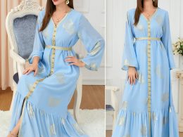 Arabic Modest Abaya Collections Designs Gild Women Muslim Dress Maxi Islamic Clothing Casual